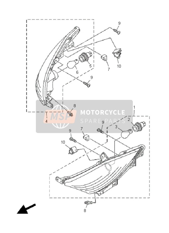 4B5833200000, Voorkant Knipperlicht Assy 2, Yamaha, 0